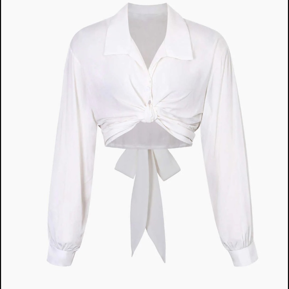 Micas - Bow Tie Waist Blouse - L